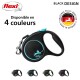Laisse de chien rétractable noire flexi avec des accents turquoise, disponible en 4 couleurs, avec le texte "Original flexi Quality Made in Germany."