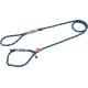 Navy blue dog leash with a striped handle, featuring a loop for the hand and a clip for attaching to a collar.