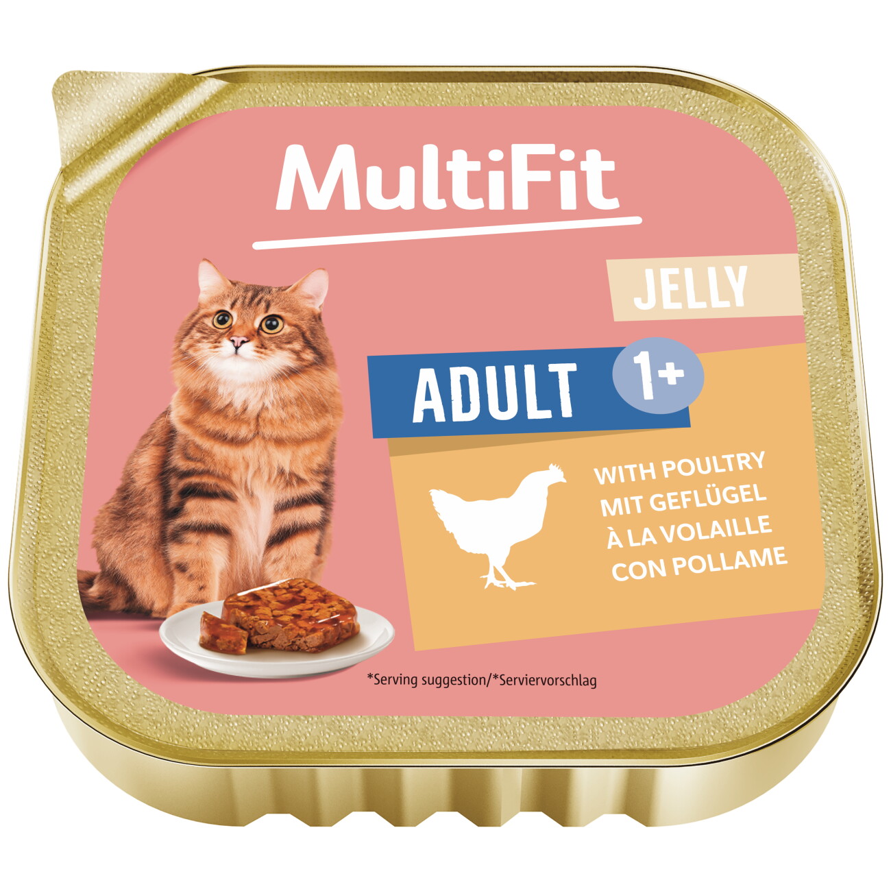 MultiFit Nassfutter Katze Adult, in Gelee, Geflügel 16x100 g