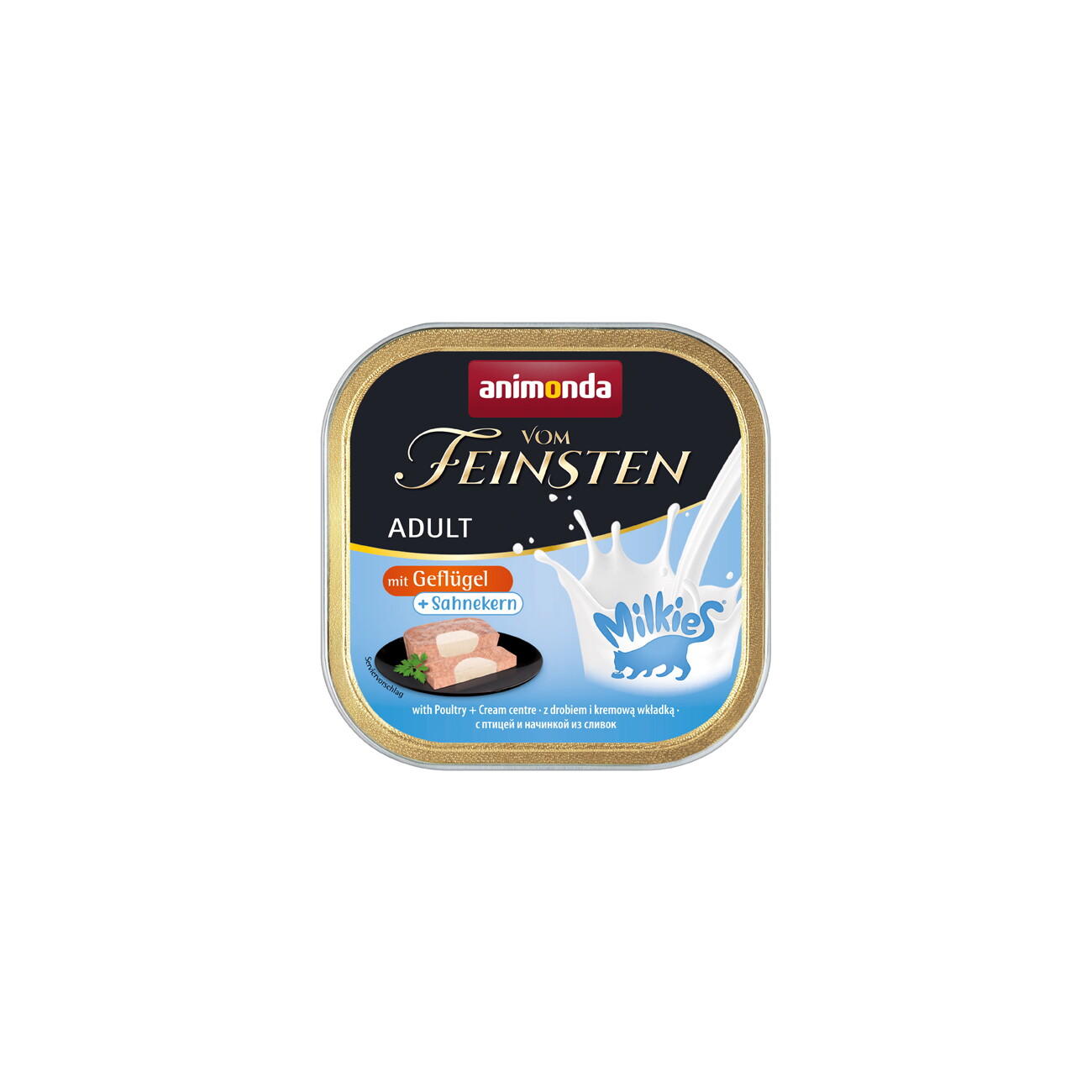 animonda Vom Feinsten Nassfutter Katze, Adult, mit Milchkern 32x100g mit Geflügel und Sahnekern