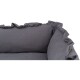 Graues Haustierbett mit Rüschenecken, mit einem weichen, plüschigen Innenraum und einem einfachen, eleganten Design.