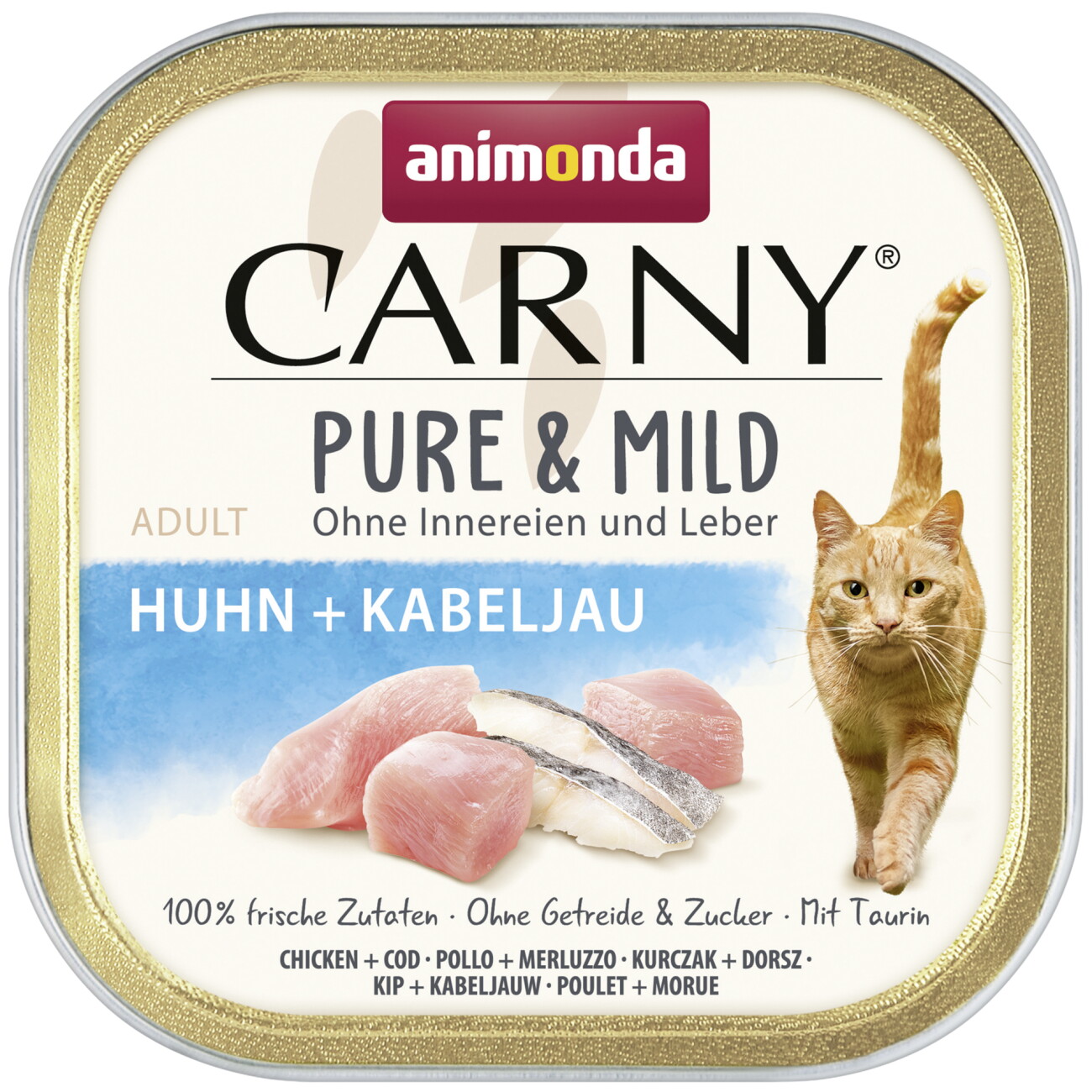 animonda Carny Nassfutter Katze Adult Pure and Mild Huhn und Kabeljau 32x100 g