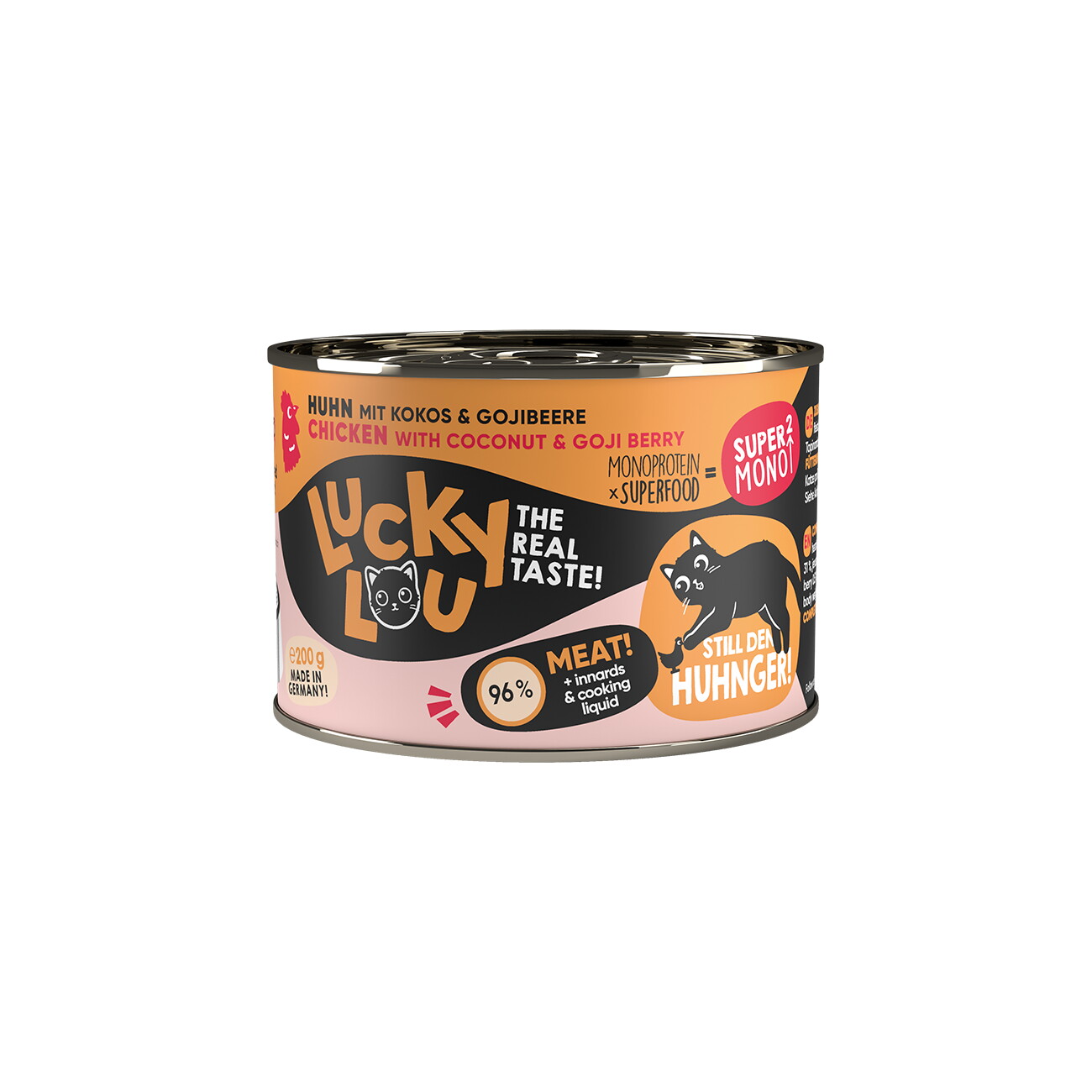Lucky Lou Nassfutter Katze, Adult. SuperMono, Huhn 6x200 g
