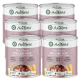 Sechs Dosen Aniforte Pure Nature Freilandente Hundefutter mit einem rosa Etikett, das "60% Ente" und "Getreidefrei" betont.