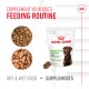 Royal Canin Digestion Chews for dogs, featuring dry and wet food options, with a happy dog and text highlighting "84% of owners are satisfied."