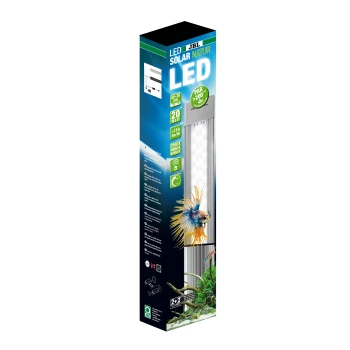 Verpackung für JBL Solar Natur LED-Leuchte für Aquarien, 20W, mit Farbtemperaturen von 2700K, 4000K und 6700K.
