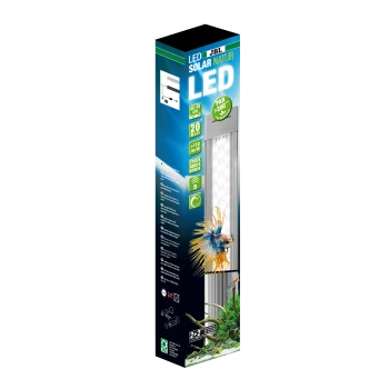 Opakowanie dla lampy LED JBL Solar Natur do akwariów, 20W, z temperaturami barwowymi 2700K, 4000K i 6700K.