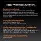 Liste der Zutaten für hochwertiges Haustierfutter auf Deutsch, die Zusammensetzung, analytische Komponenten und Nährstoffzusätze detailliert.
