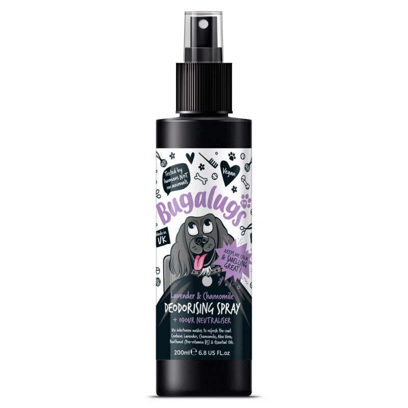 Bugalugs Lavendel & Kamille Hundedeodorant Beruhigender Duft mit Aloe Vera & Pro-Vitamin B5 Vegan & pH-neutral
