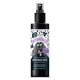 Schwarze Sprühflasche mit der Aufschrift "Bugalugs Lavender & Chamomile Deodorising Spray", mit einem Cartoonhund und Text über vegane Inhaltsstoffe.