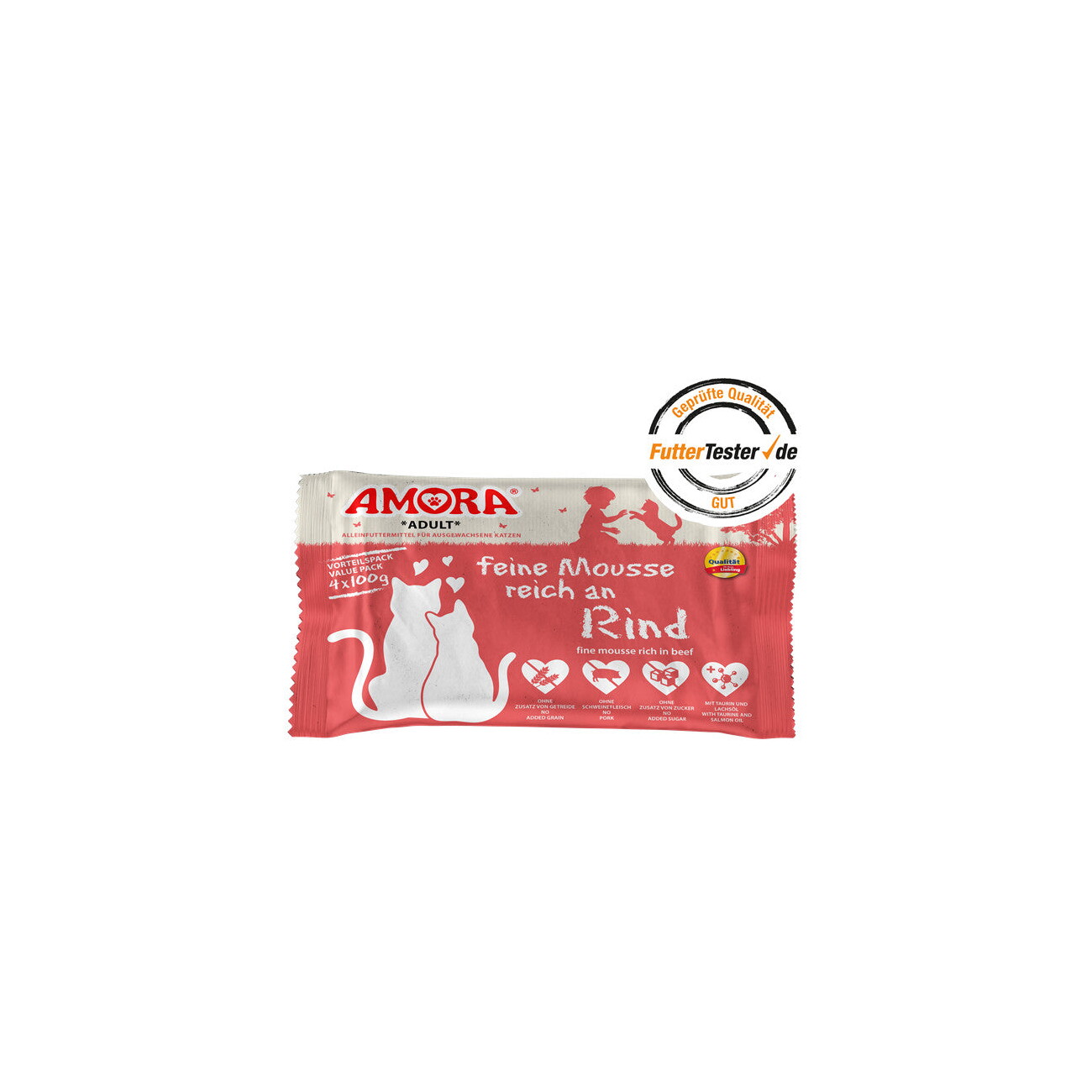 Amora Cat feine Mousse 10x4x100g Rind