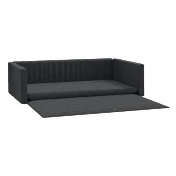 Ein modernes schwarzes Haustiersofa mit ausziehbarem Bett, entworfen für Komfort und Stil.