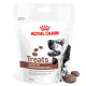Pochette blanche de friandises Royal Canin avec portrait d'un chien tacheté, des croquettes et la mention 'Friandises', 'Compatible avec les régimes gastro-intestinaux', 230 g