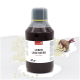 Dunkle Flasche des Herzenskraft Leber und Niere Haustierergänzungsmittels, 100 % natürlich, mit Hunde- und Katzen-Symbolen auf dem Etikett.