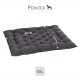 Ein plüschiges, dunkelgraues Hundebett mit der Bezeichnung "Pointer" und den Abmessungen 80 cm mal 70 cm, gekennzeichnet als XXL.