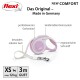 Flexi-Hundeleine in Pink, mit ergonomischem Softgriff, robustem Riemen und komfortablem Bremssystem. Größe XS, max 12 kg, 3m Länge.