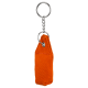 Oranger Stoff-Schlüsselanhänger mit Metallringen, gestaltet als kleine Tasche oder Spielzeugzubehör.
