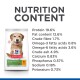 Dog food bag labeled "Hill's Science Plan Senior Vitality" with nutritional content details including protein 19.6%, fat 12.6%, and more.