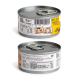 Dosen-Hundefutter mit der Aufschrift "100% Natural Hühnerfilet", mit einem Aufreißdeckel, mit Nährwertangaben und Zutaten auf Deutsch.