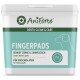 Behälter mit AniForte Denta Clean & Care Fingerpads, mit einer Hundesilhouette, mit dem Text "Reinigt Zähne & Zahnfleisch" und "Für frischen Atem."
