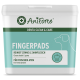 Behälter mit AniForte Denta Clean & Care Fingerpads, mit einer Hundesilhouette, mit dem Text "Reinigt Zähne & Zahnfleisch" und "Für frischen Atem."