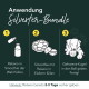 Anleitung ‚Anwendung Silvester‑Bundle‘: 3 Schritte – Relaxio in den Smoothie geben, Eisförmchen befüllen, gefrorene Kugel dem Hund geben. Hinweis: Relaxio 2–3 Tage vorher anwenden.