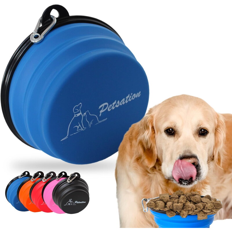 Petsation Faltbarer Reisenapf Blau 350 cm³