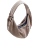Eine stilvolle beige Tragetasche für Haustiere aus weichem Stoff, mit einem breiten Tragegurt und einer Reißverschlusstasche zur Aufbewahrung.
