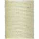 Nahaufnahme eines dicken, hellen Seils, das seine gedrehte Textur und Fasern zeigt, geeignet für Haustierspielzeuge oder Kratzpfosten.