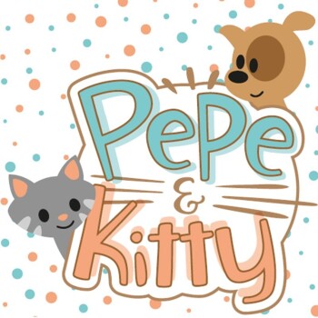Liegedecke Pepe&Kitty blau/ türkis