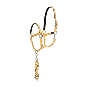 Halfterset Sportsline mit Strick zitronengrün WB (Warmblut)