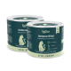 Zwei Dosen KatKare Immuno Bites Katzensnacks mit Antioxidantien, Superfood sowie Prä- und Postbiotika, mit der Aufschrift „Vital-Snacks“.