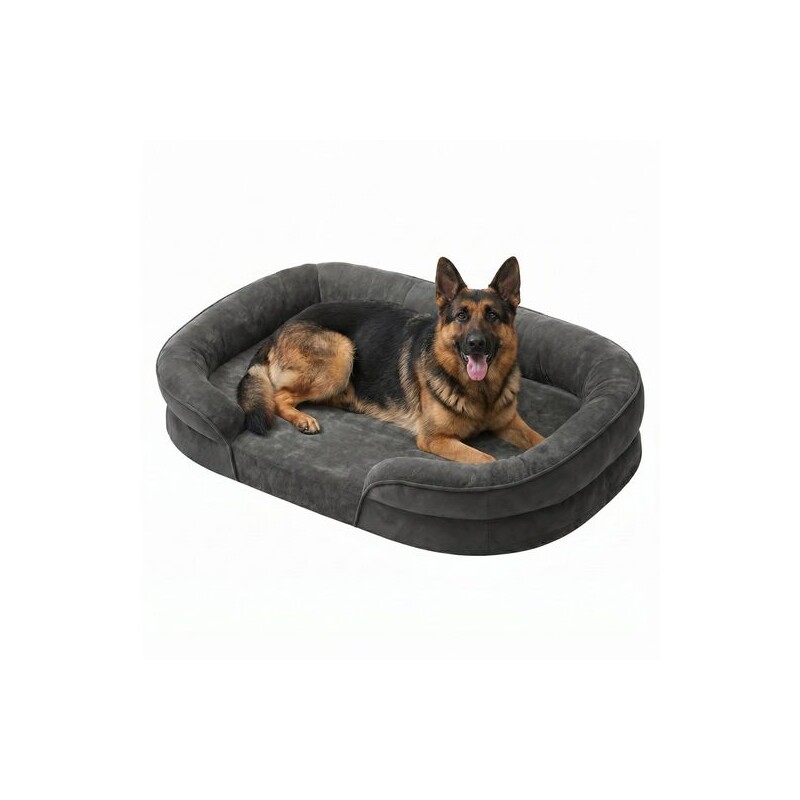 FEANDREA Hundebett, Hundekissen, abnehmbarer, waschbarer Bezug, rutschfest M-XXXL
