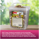 Transparente Plastikdose 2,3 kg PANTO 'Nager Strukturmix getreidefrei' mit Kaninchen- und Meerschweinchenbild auf dem Etikett.