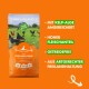 Sack Hundefutter mit der Aufschrift "Irish Free-Range Chicken": getreidefrei, hoher Fleischanteil, mit Algen angereichert, von humanen Farmen.