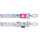 Bunte gestreifte Hundeleine mit Metallclips, mit den Anhängern "Max & Molly Urban Pets" und "Urban Pets".