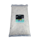 Klare Plastiktüte mit hellfarbigem Aquarienkies (4-8 mm), 10 kg, beschriftet mit "Silbermann" und Nutzungshinweisen.