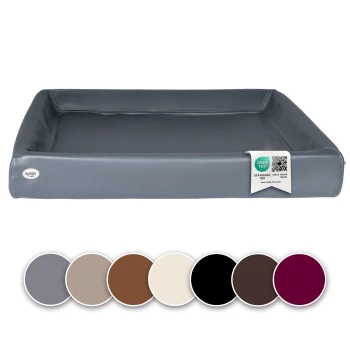 Hundebett KUDDE Kunstleder grau 60 cm, 70 cm