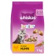 Whiskas Junior Katzenfuttertüte mit Kätzchen und Futterschale; sichtbarer Text: 2–12 Monate, Mit saftigem HUHN, 7 kg