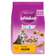 Whiskas Junior Katzenfuttertüte mit Kätzchen und Futterschale; sichtbarer Text: 2–12 Monate, Mit saftigem HUHN, 7 kg