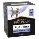 Purina Pro Plan FortiFlora Feline Probiotika-Box mit einer grau gefleckten Katze auf der Vorderseite, die 30 Beutel enthält, beschriftet mit "Großer Geschmack."