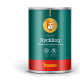 Dose Husse Kyckling Hundefutter, mit der Aufschrift "Stücke mit Hähnchen in Soße," mit Immunitätsunterstützung und ohne künstliche Aromen.