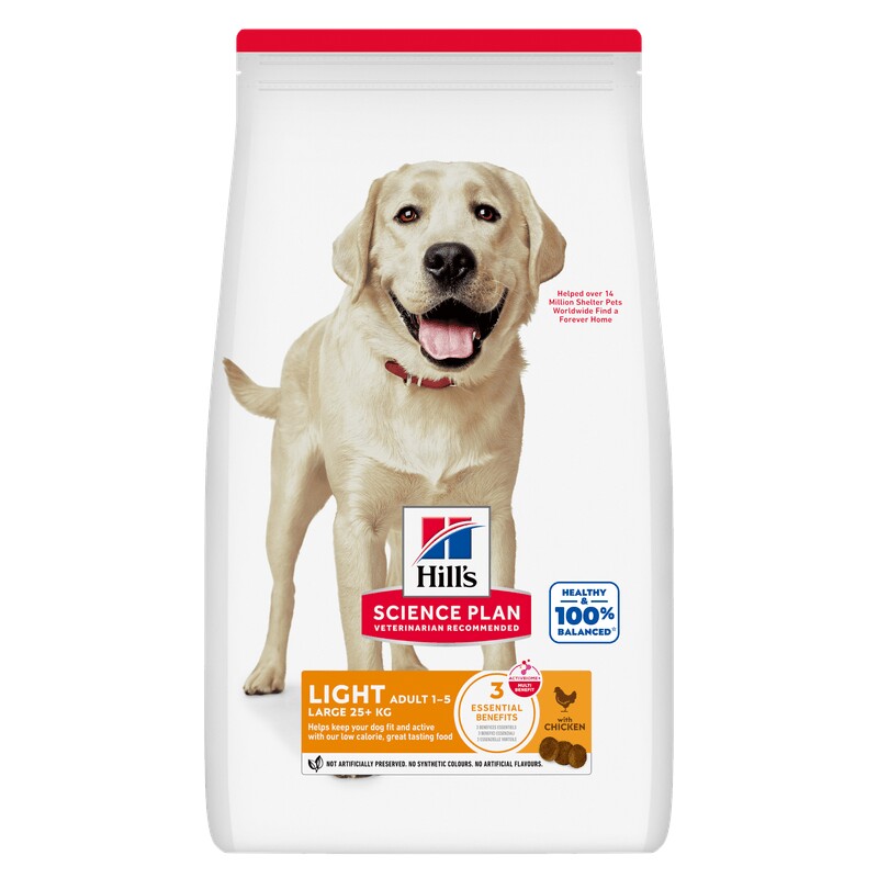 Hill's Croquettes pour chien Science Plan, Light, Large Breed Adult, au poulet 18 kg