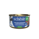Schesir cat food can, tuna with whitebaits fillet in jelly, 85g, with added vitamins, complete nutrition.