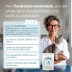 Tierarzt mit einer grauen Katze, der "GelenkWunder" für bessere Gelenkbeweglichkeit und Stärke bei Haustieren bewirbt und wichtige Vorteile hervorhebt.