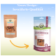 Zwei Tier-Snackverpackungen: eine braune "Freeze-Snack Lachsfilet"-Tüte und eine weiße "BELFOR Premium Leckerbissen"-Tüte mit Lachs-Grafik.