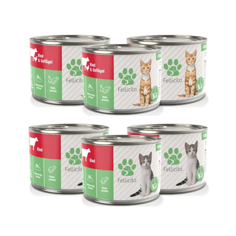 Fellicita Mixpaket Nr. 7 für Kitten 6x 200g