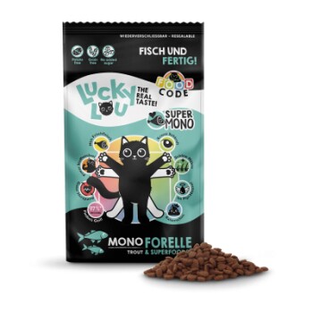 Lucky Lou Food Code Trockenfutter Katze, Adult, Mono, Forelle 1,7 kg