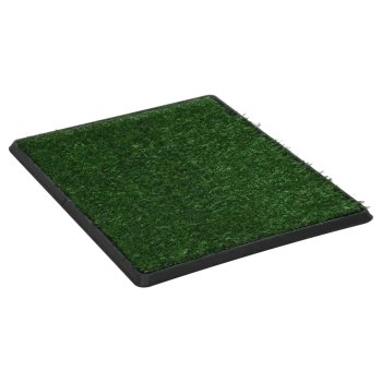 Künstliche Gras-Haustier-Toilettenmatte mit schwarzem Rand, entworfen für den Innen- oder Außenbereich.
