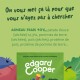 Emballage d'aliments pour animaux Edgard & Cooper vert avec le titre français «On vous met ça là...» et «Agneau frais 40 %».
